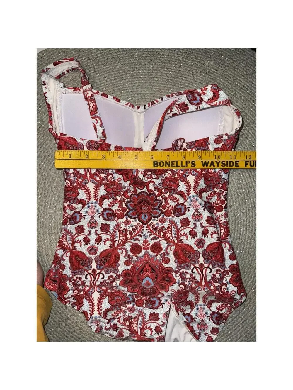 Niptuck Swim womens one piece swim suit red Floral print size 4 Boho Bright